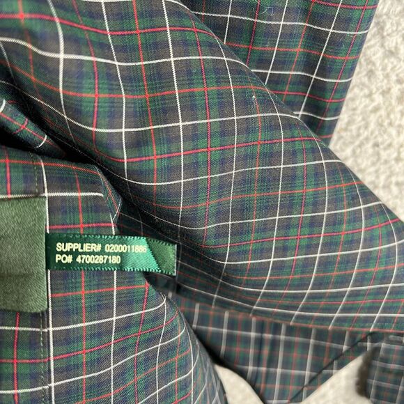 Lauren Ralph Lauren Green Label Dress Shirt Men 15.5-34/35 Plaid Green Non Iron - Picture 8 of 11